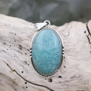 Colimaçon Pendentifs Avec Pierre-Pendentif en argent et amazonite