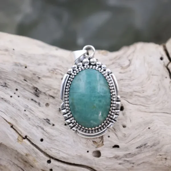 Colimaçon Pendentifs Avec Pierre-Pendentif en argent et amazonite