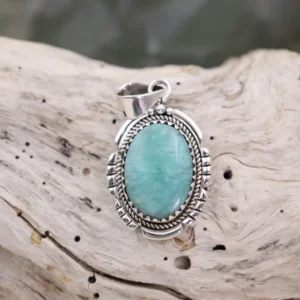 Colimaçon Pendentifs Avec Pierre-Pendentif en argent et amazonite