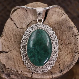 Colimaçon Pendentifs Avec Pierre-Pendentif en argent et chrysocolle