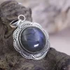 Colimaçon Pendentifs Avec Pierre-Pendentif en argent et labradorite