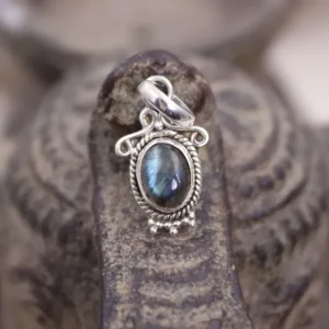 Colimaçon Pendentifs Avec Pierre-Pendentif en argent et labradorite