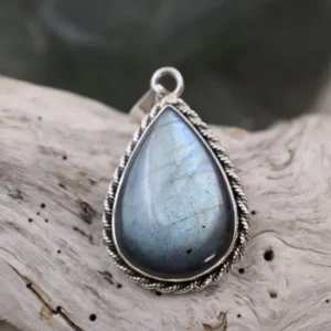 Colimaçon Pendentifs Avec Pierre-Pendentif en argent et labradorite