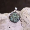 Colimaçon Pendentifs Avec Pierre-Pendentif en argent et labradorite sculptée