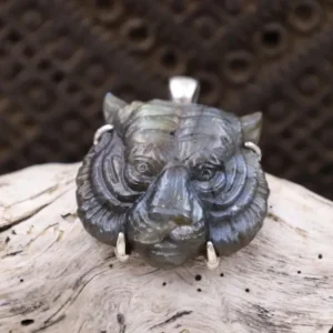 Colimaçon Pendentifs Avec Pierre-Pendentif en argent et labradorite - tigre