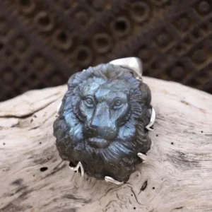 Colimaçon Pendentifs Avec Pierre-Pendentif en argent et labradorite - lion