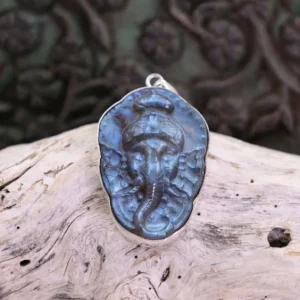 Colimaçon Pendentifs Avec Pierre-Pendentif en argent et labradorite - Ganesh