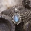 Colimaçon Pendentifs Avec Pierre-Pendentif en argent et labradorite