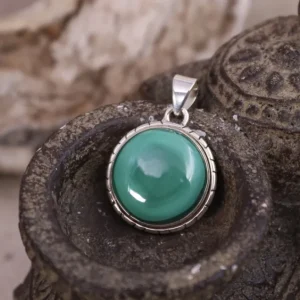 Colimaçon Pendentifs Avec Pierre-Pendentif en argent et malachite