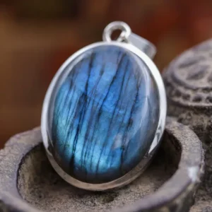 Colimaçon Pendentifs Avec Pierre-Pendentif en argent et pierre labradorite