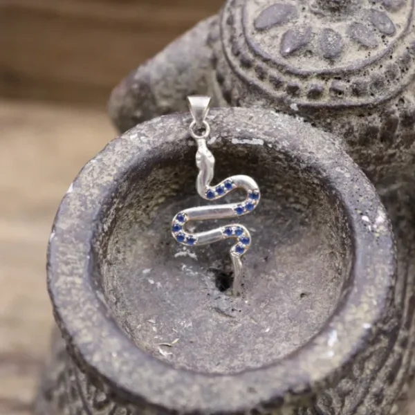 Colimaçon Pendentifs Avec Pierre-Pendentif en argent et pierre saphir