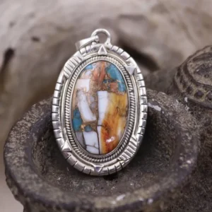 Colimaçon Pendentifs Avec Pierre-Pendentif en argent et turquoise cuivrée