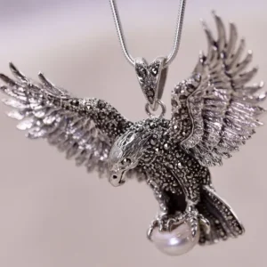 Colimaçon Pendentifs Avec Pierre-Pendentif en argent "aigle" et perle