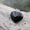 Colimaçon Pendentifs Avec Pierre-Pendentif "coeur" en argent et obsidienne mexicaine